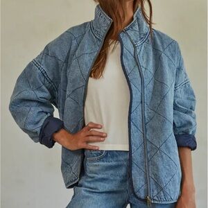 By Together Quilted Blue Jean Jacket